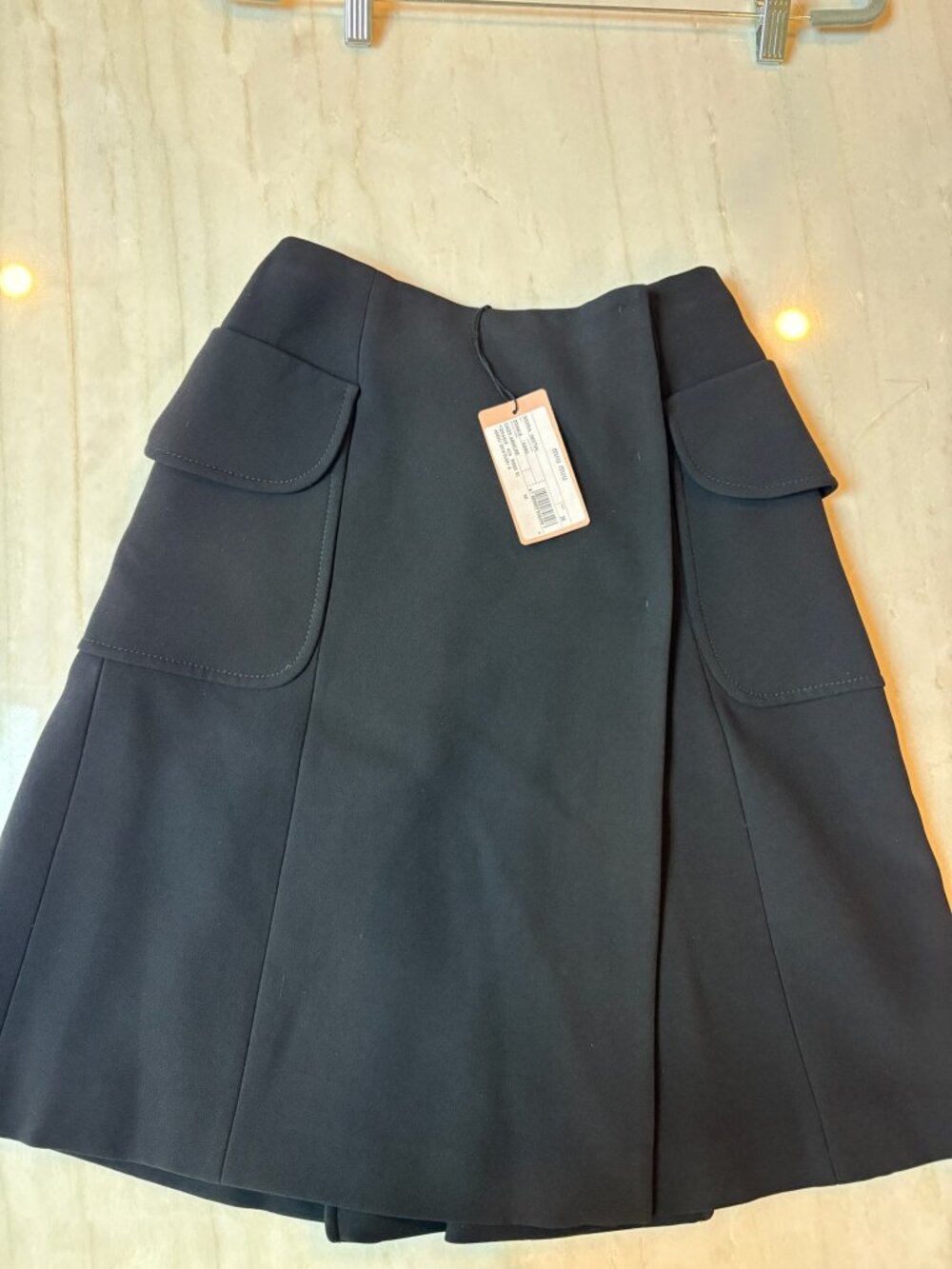Miu Miu Cady Armure Flap-Pocket Wrap Skirt, Size XS, NWT